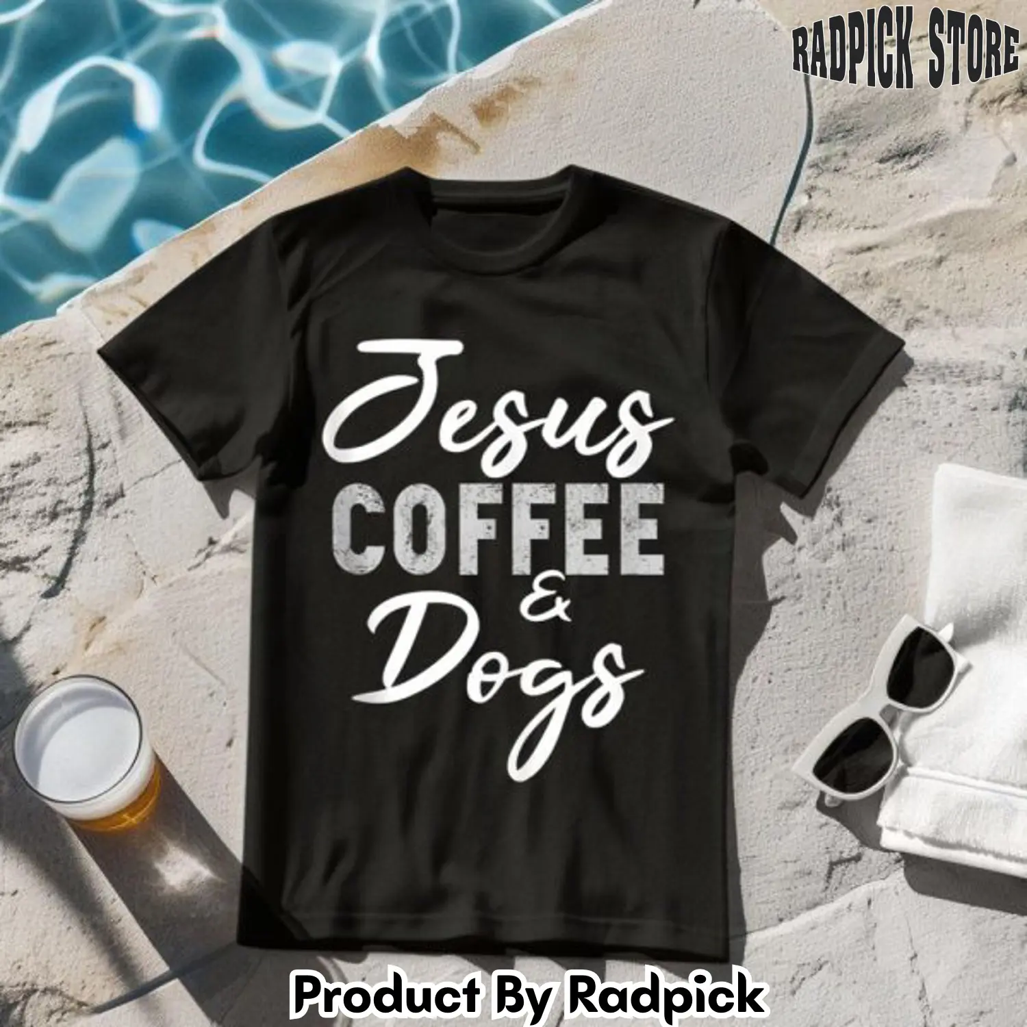 Jesus coffee and dogs tshirt rp2627455